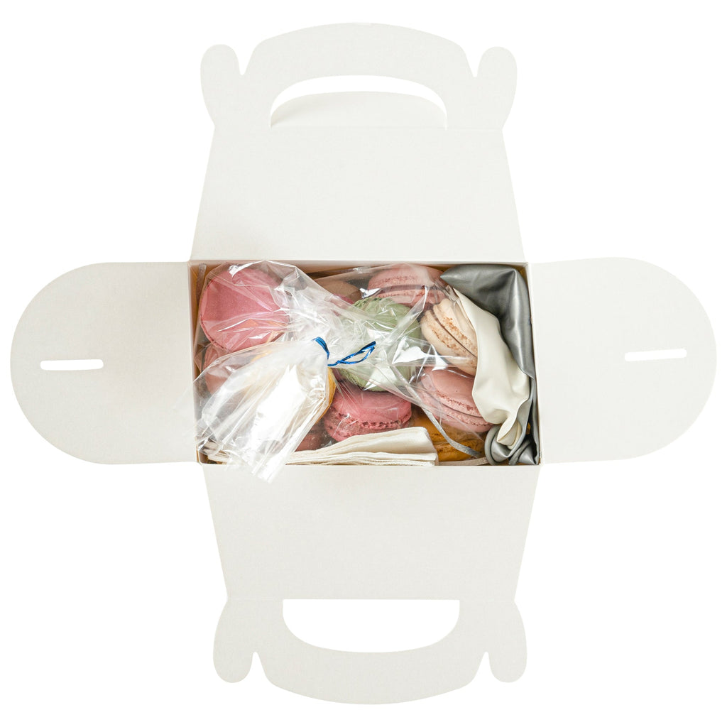 Bio Tek White Paper Gable Box / Take Out Container - Greaseproof - 6" x 3 1/2" x 3 1/2" - 100 count box