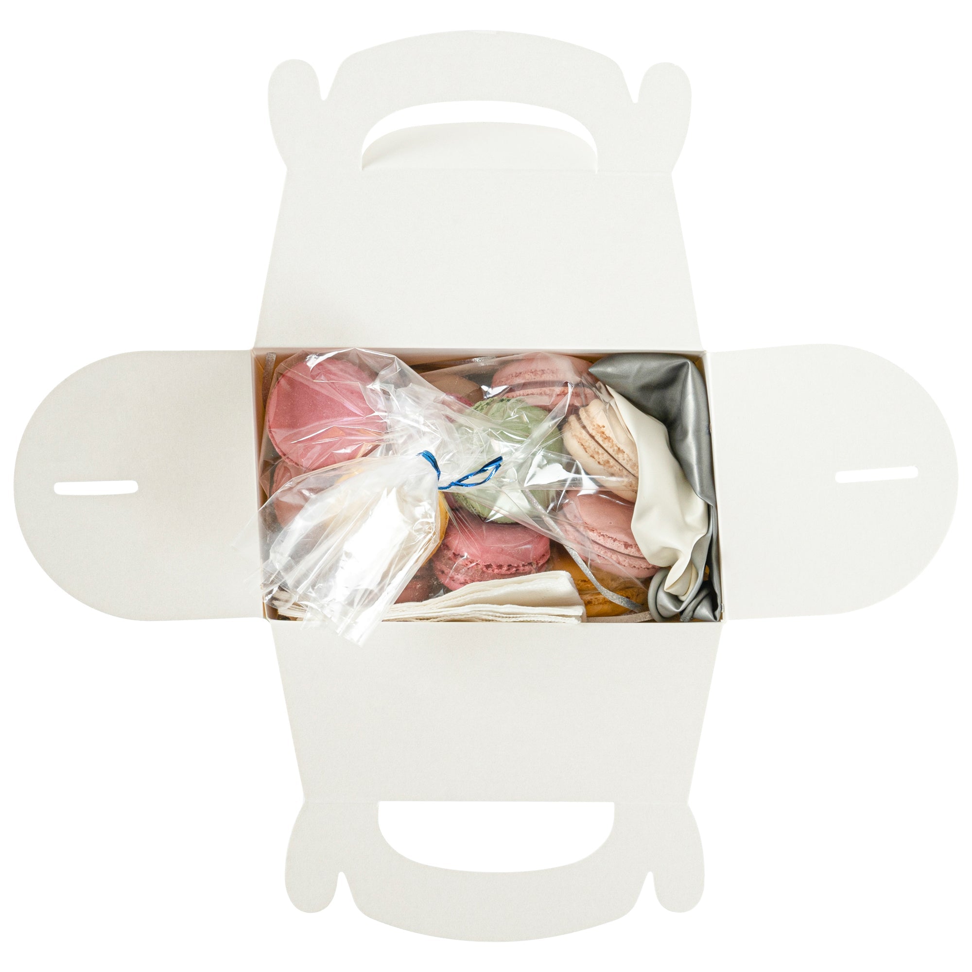 Bio Tek White Paper Gable Box / Take Out Container - Greaseproof - 6" x 3 1/2" x 3 1/2" - 100 count box