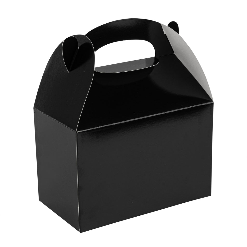 Bio Tek Black Paper Gable Box / Take Out Container - Greaseproof - 8 1/2" x 4 3/4" x 5 1/2" - 25 count box