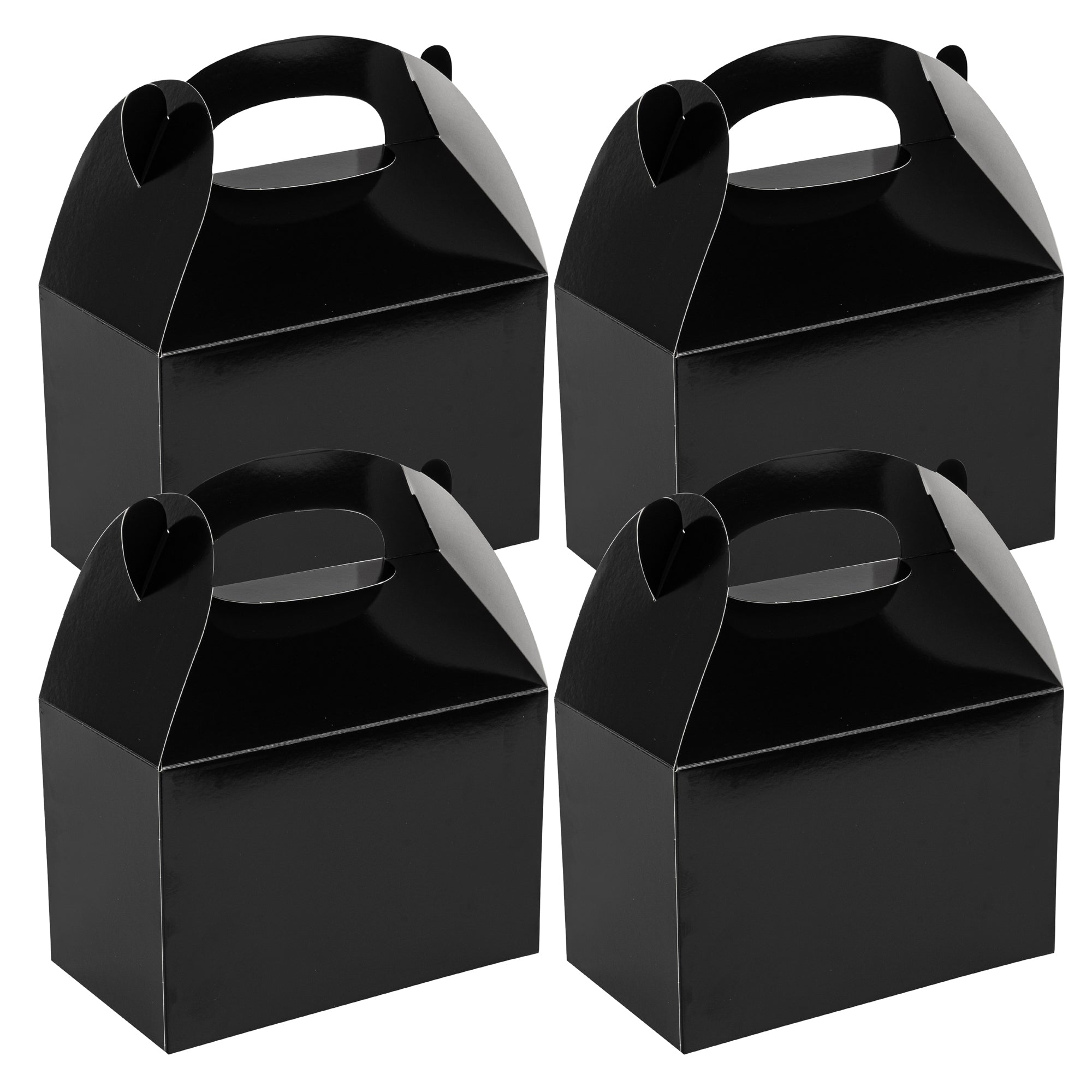 Bio Tek Black Paper Gable Box / Take Out Container - Greaseproof - 8 1/2" x 4 3/4" x 5 1/2" - 25 count box