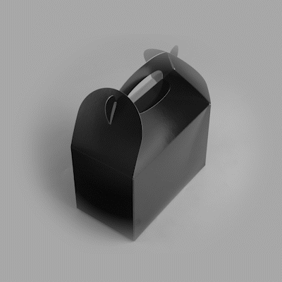 Bio Tek Black Paper Gable Box / Take Out Container - Greaseproof - 8 1/2" x 4 3/4" x 5 1/2" - 25 count box