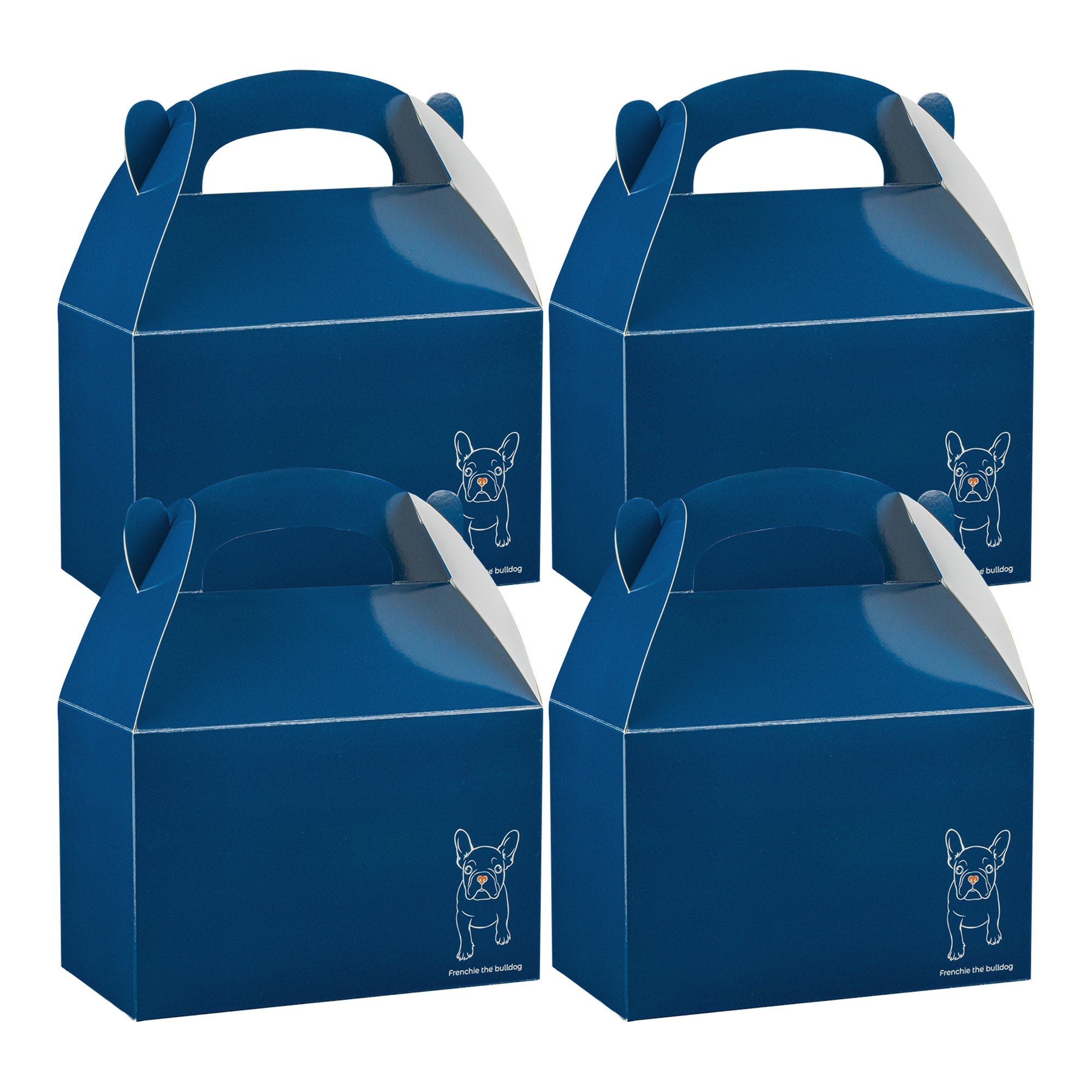 Bio Tek Frenchie Paper Gable Box / Take Out Container - Compostable - 8 1/2" x 4 3/4" x 5 1/2" - 100 count box