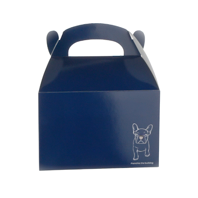 Bio Tek Frenchie Paper Gable Box / Take Out Container - Compostable - 8 1/2" x 4 3/4" x 5 1/2" - 25 count box