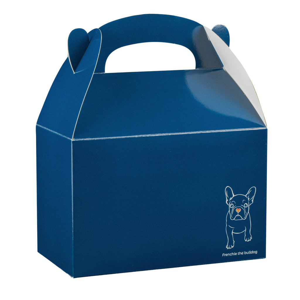 Bio Tek Frenchie Paper Gable Box / Take Out Container - Compostable - 8 1/2" x 4 3/4" x 5 1/2" - 25 count box