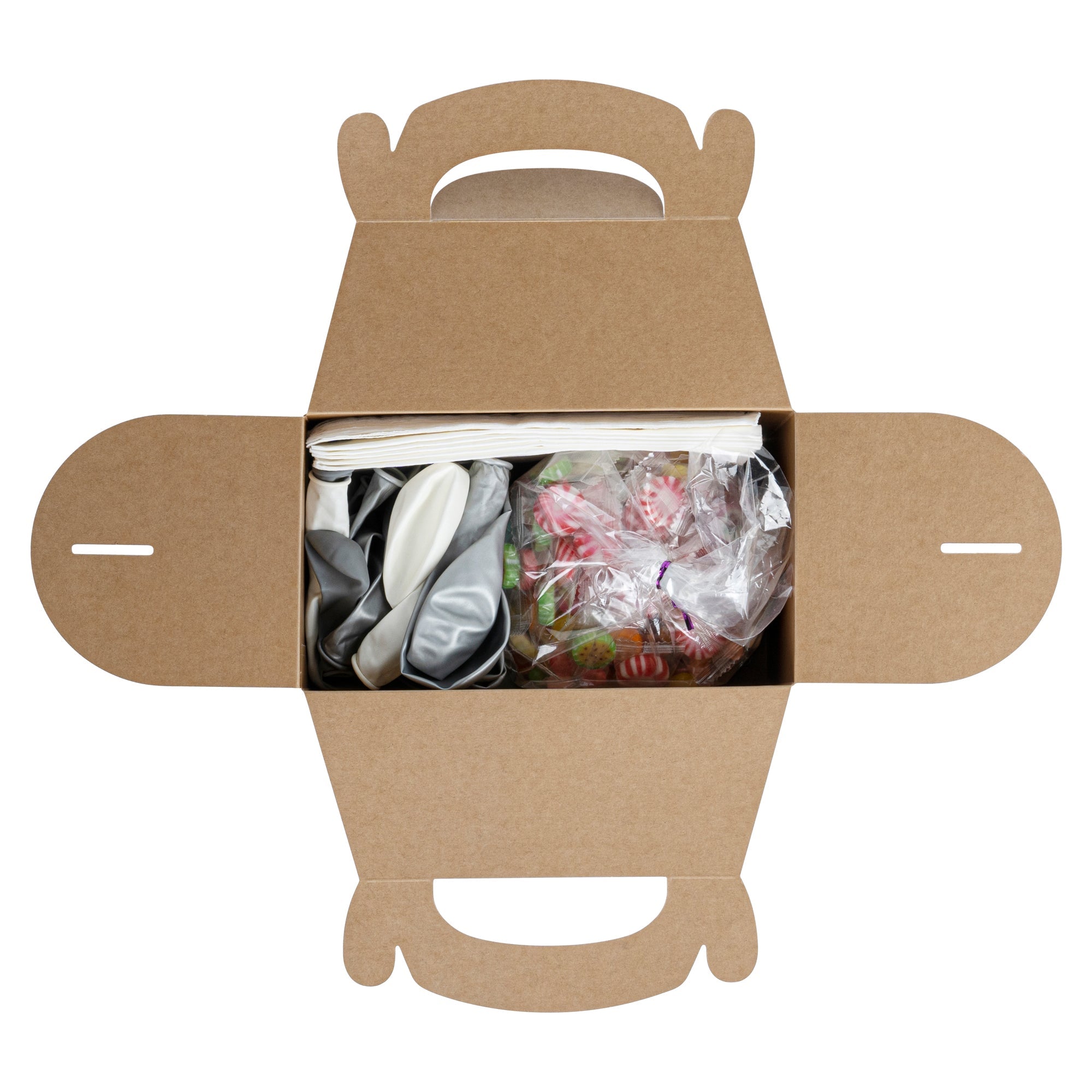 Bio Tek Kraft Paper Gable Box / Take Out Container - Greaseproof - 8 1/2" x 4 3/4" x 5 1/2" - 25 count box