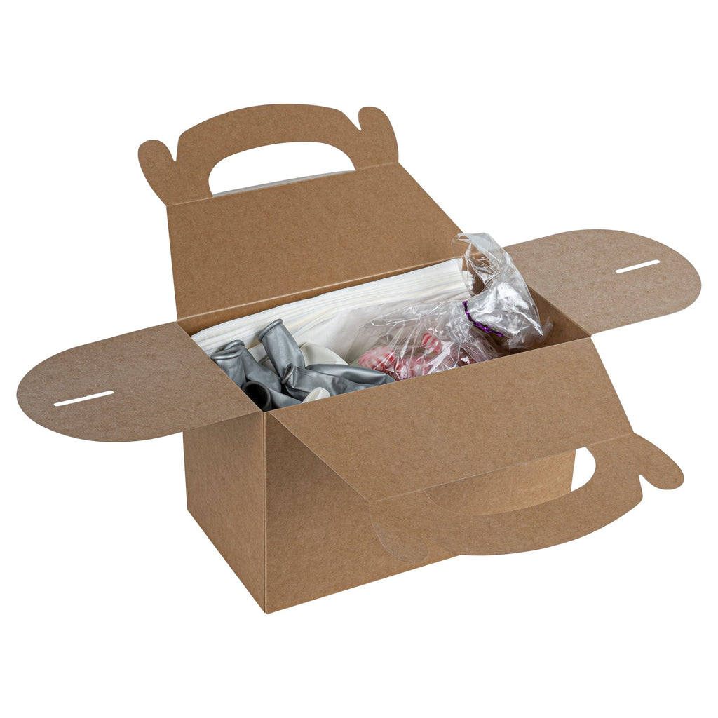 Bio Tek Kraft Paper Gable Box / Take Out Container - Greaseproof - 8 1/2" x 4 3/4" x 5 1/2" - 100 count box