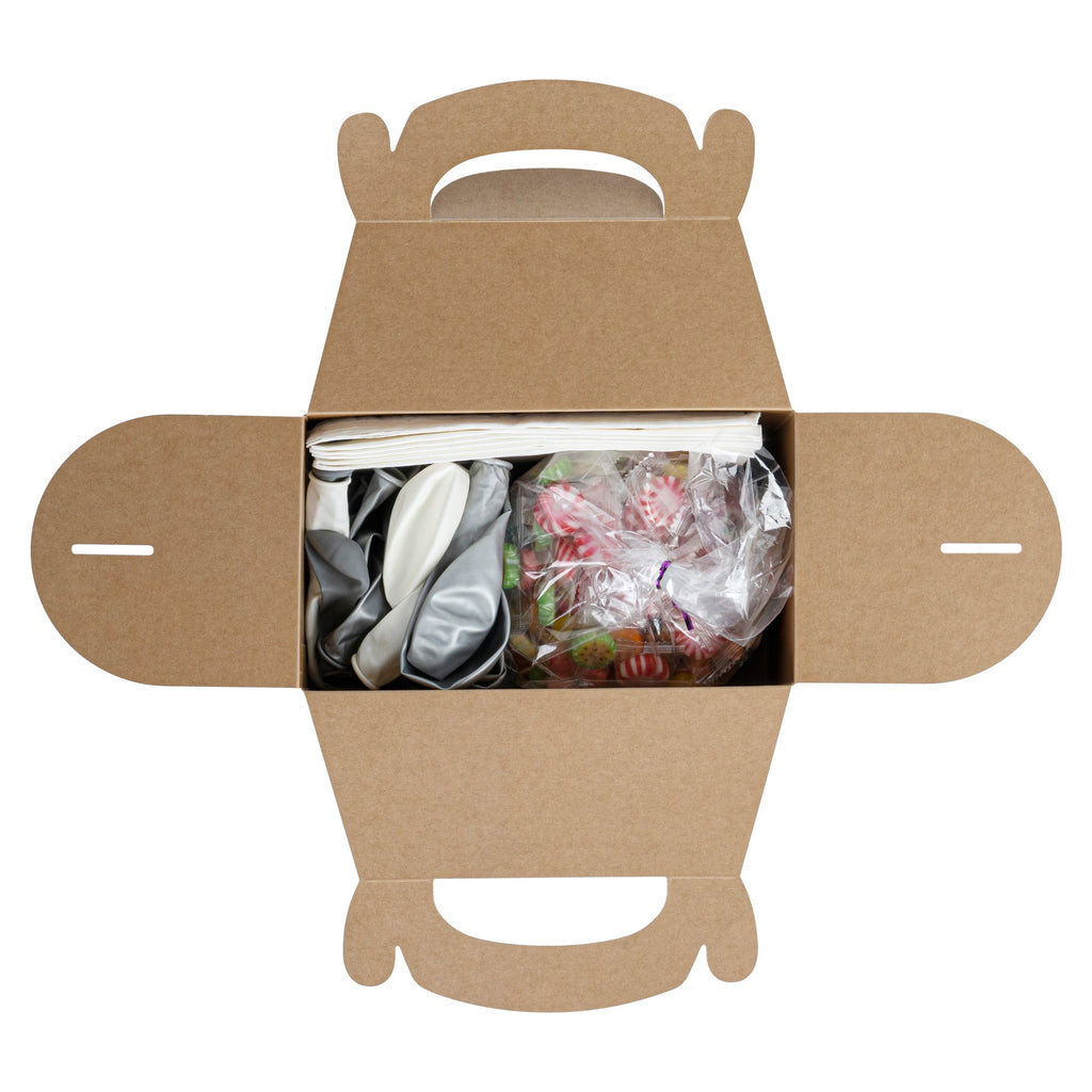 Bio Tek Kraft Paper Gable Box / Take Out Container - Greaseproof - 8 1/2" x 4 3/4" x 5 1/2" - 100 count box
