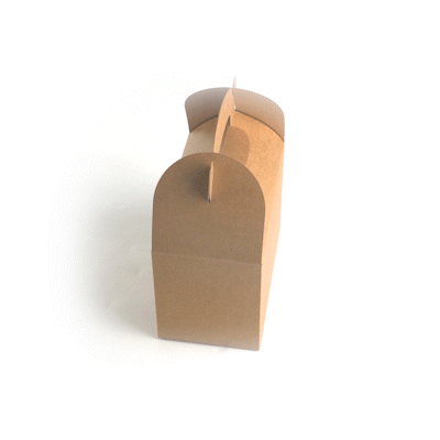 Bio Tek Kraft Paper Gable Box / Take Out Container - Greaseproof - 8 1/2" x 4 3/4" x 5 1/2" - 100 count box