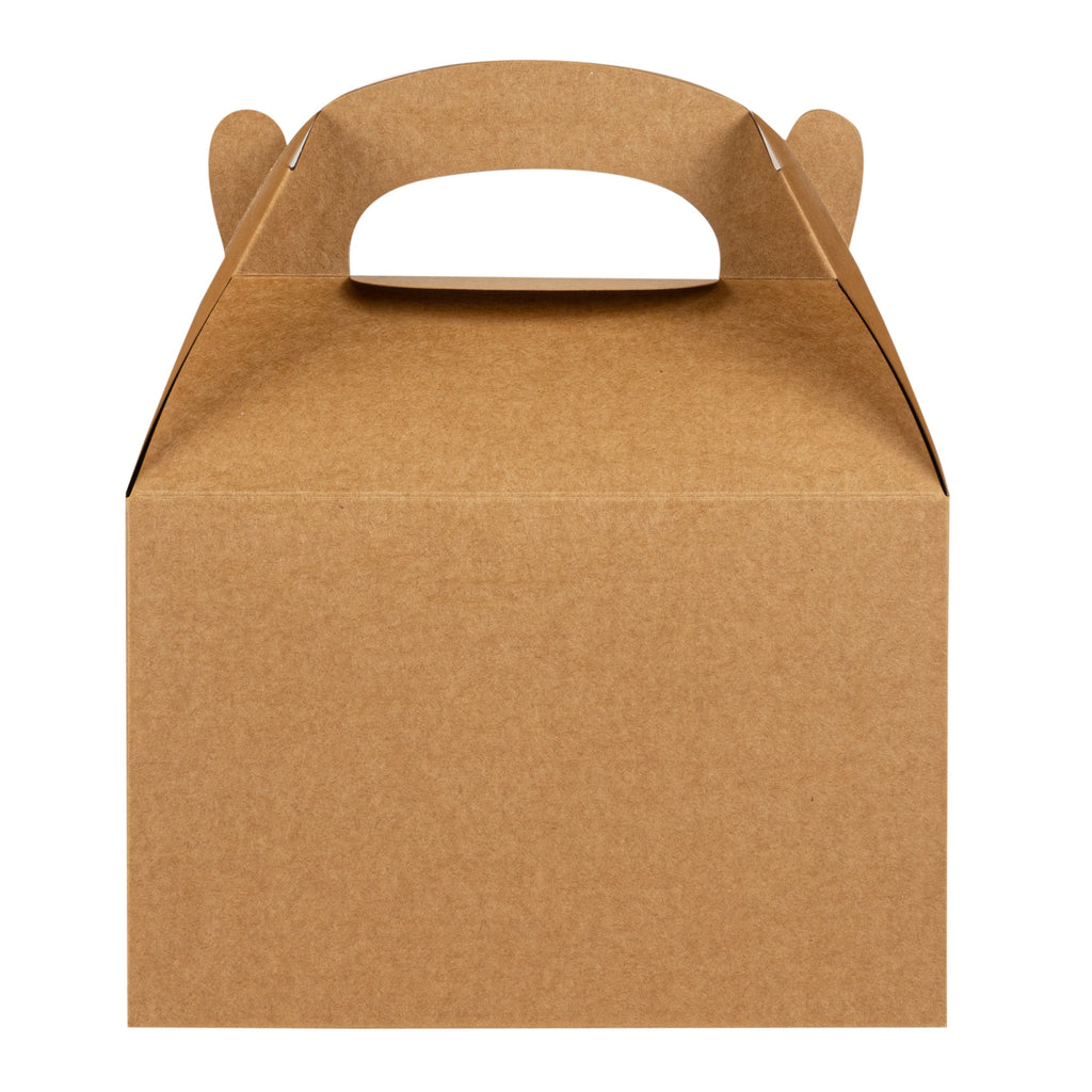 Bio Tek Kraft Paper Gable Box / Take Out Container - Greaseproof - 8 1/2" x 4 3/4" x 5 1/2" - 100 count box