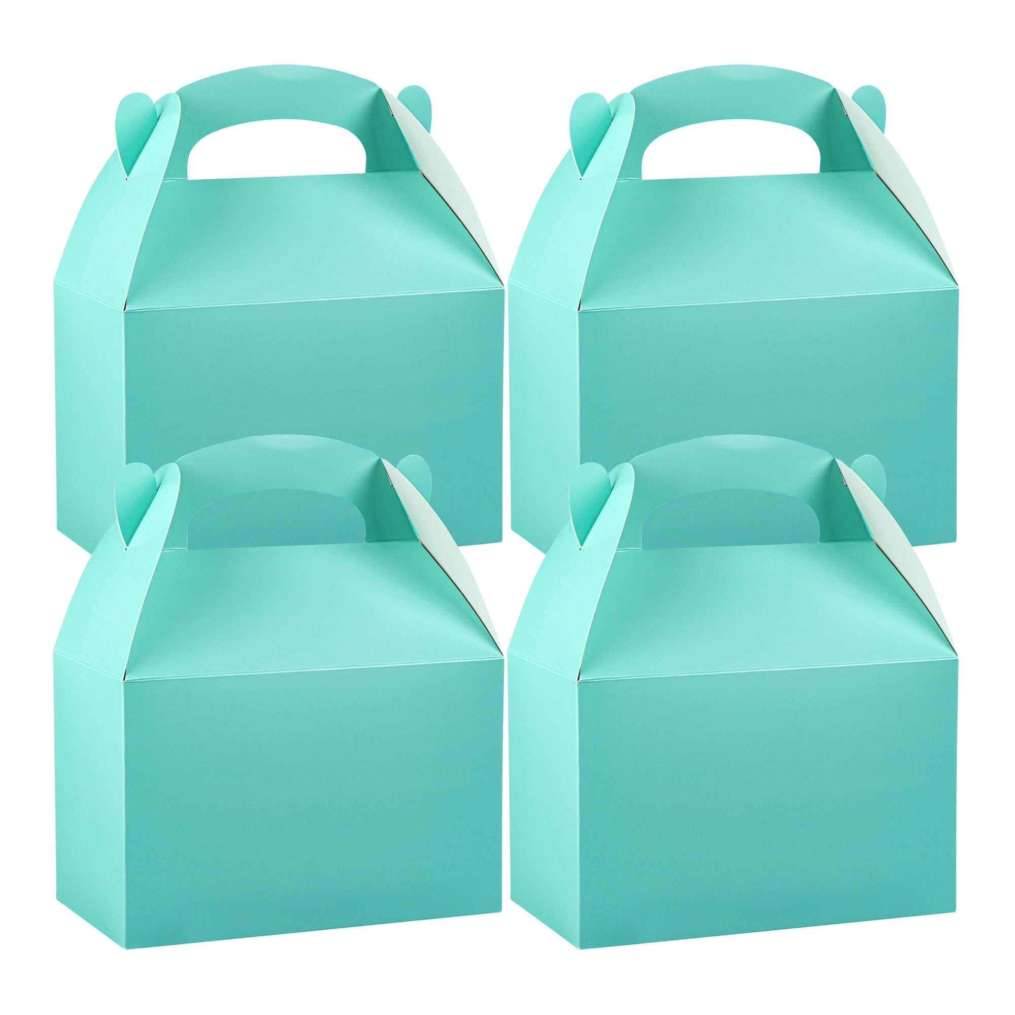 Bio Tek Turquoise Paper Gable Box / Take Out Container - Compostable - 8 1/2" x 4 3/4" x 5 1/2" - 25 count box