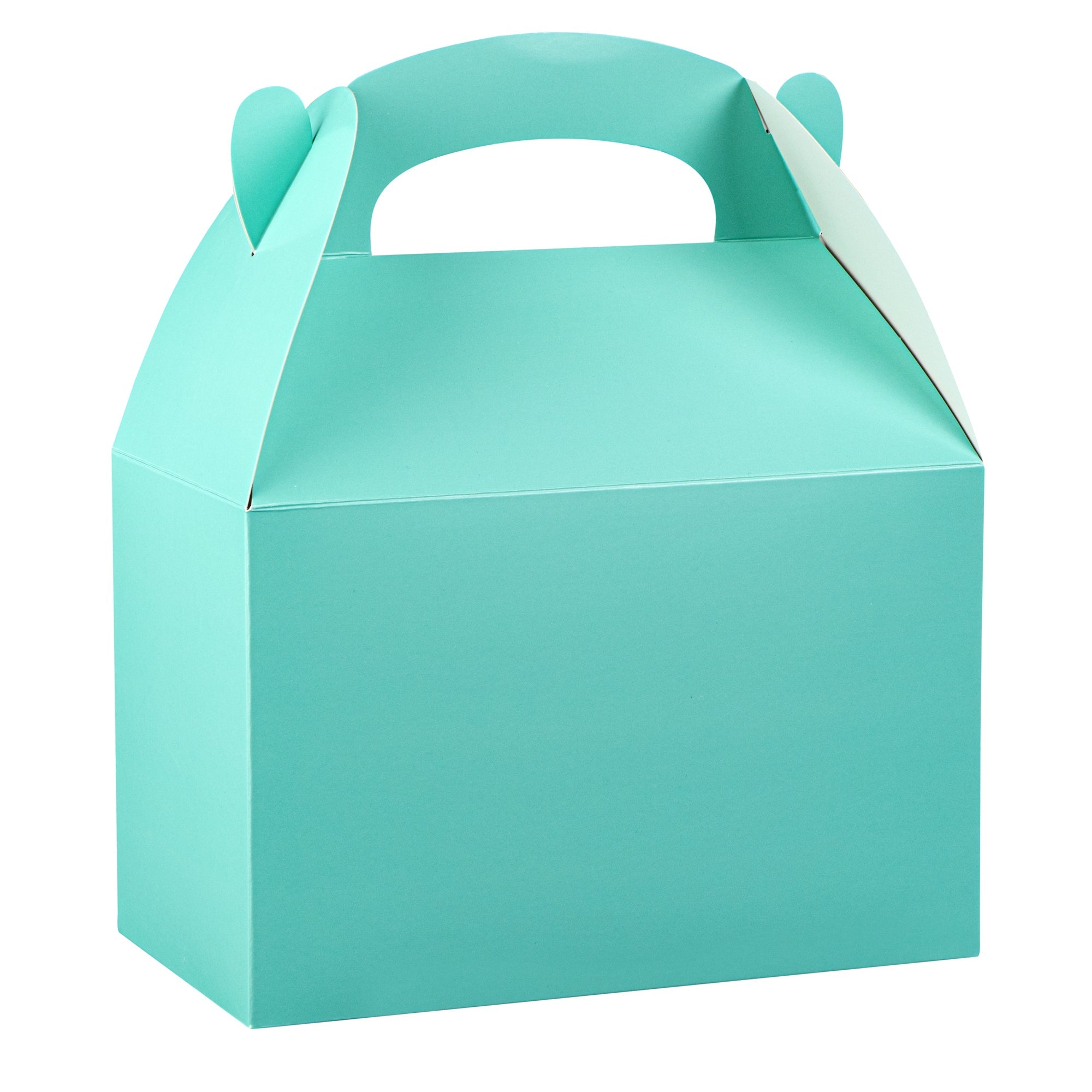 Bio Tek Turquoise Paper Gable Box / Take Out Container - Compostable - 8 1/2" x 4 3/4" x 5 1/2" - 100 count box