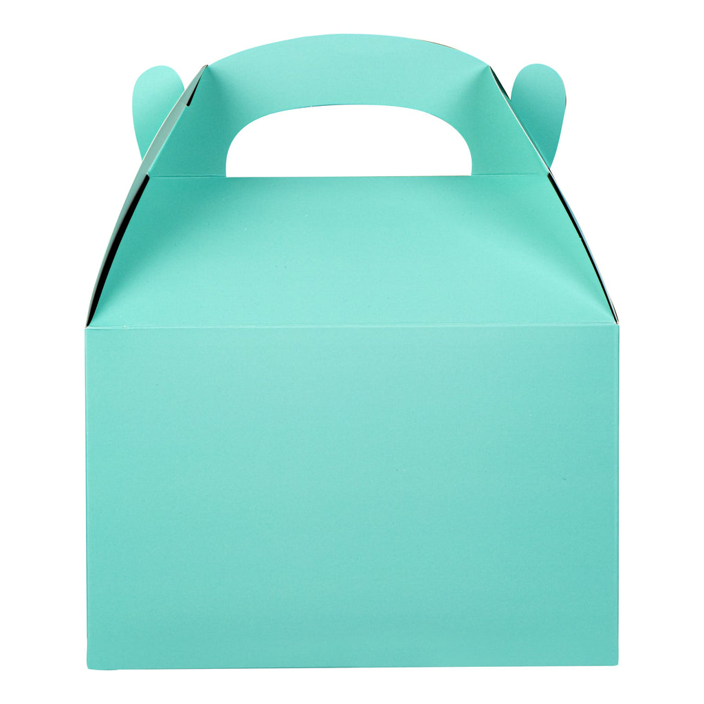 Bio Tek Turquoise Paper Gable Box / Take Out Container - Compostable - 8 1/2" x 4 3/4" x 5 1/2" - 100 count box