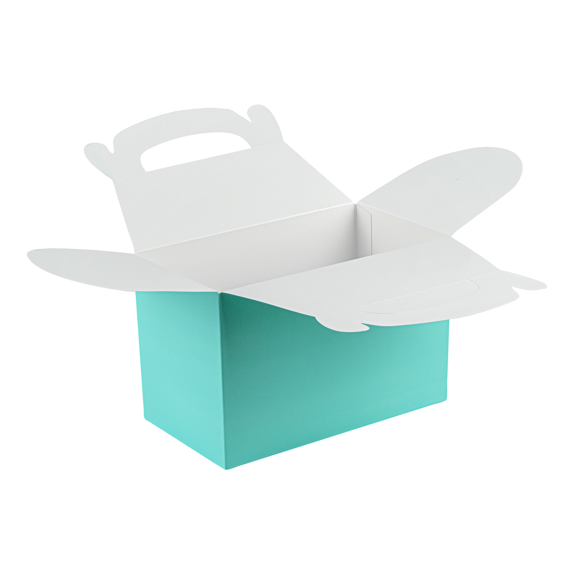 Bio Tek Turquoise Paper Gable Box / Take Out Container - Compostable - 8 1/2" x 4 3/4" x 5 1/2" - 100 count box