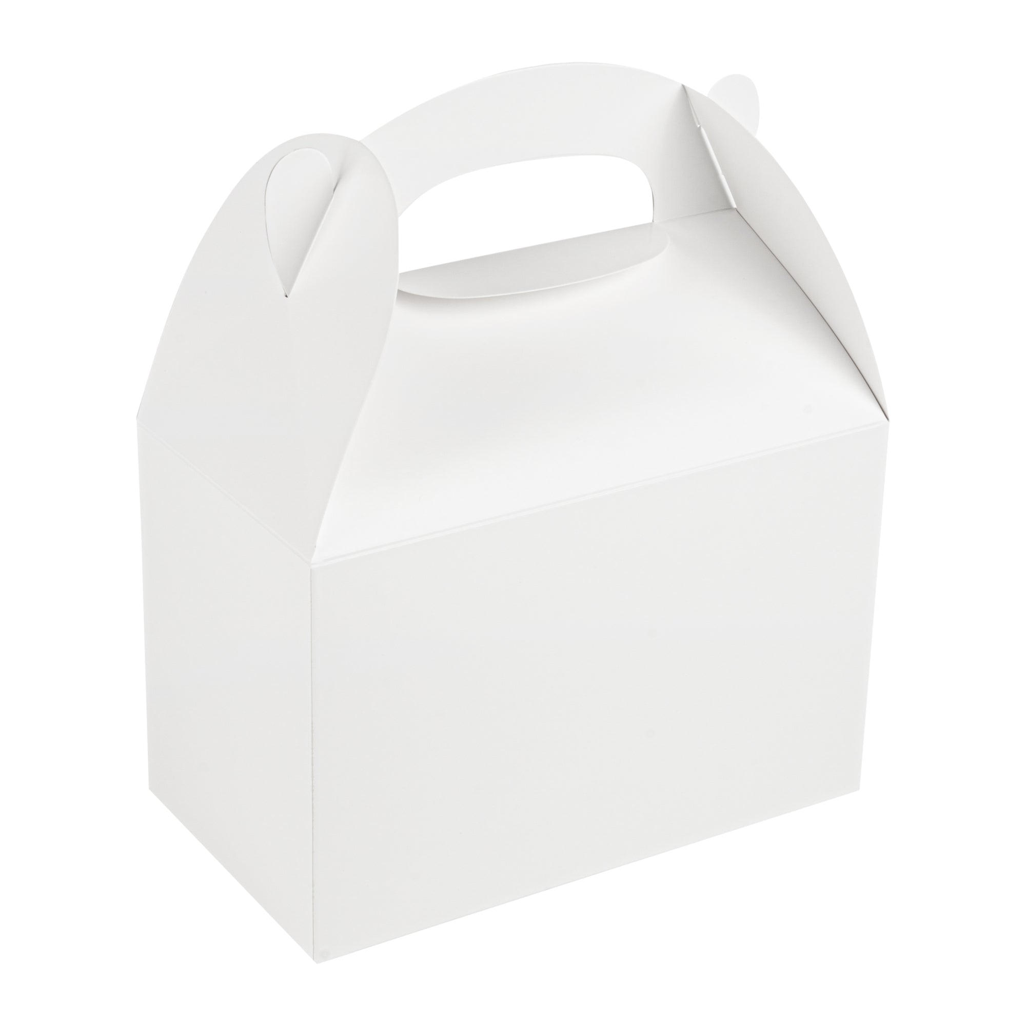 Bio Tek White Paper Gable Box / Take Out Container - Greaseproof - 8 1/2" x 4 3/4" x 5 1/2" - 25 count box