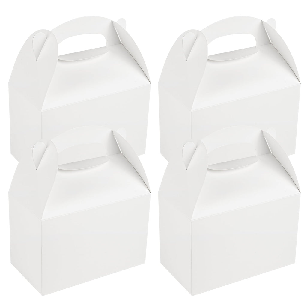 Bio Tek White Paper Gable Box / Take Out Container - Greaseproof - 8 1/2" x 4 3/4" x 5 1/2" - 25 count box