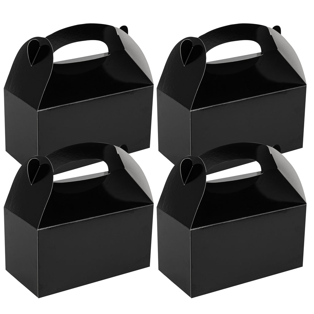 Bio Tek Black Paper Gable Box / Take Out Container - Greaseproof - 9 1/2" x 5" x 5" - 25 count box