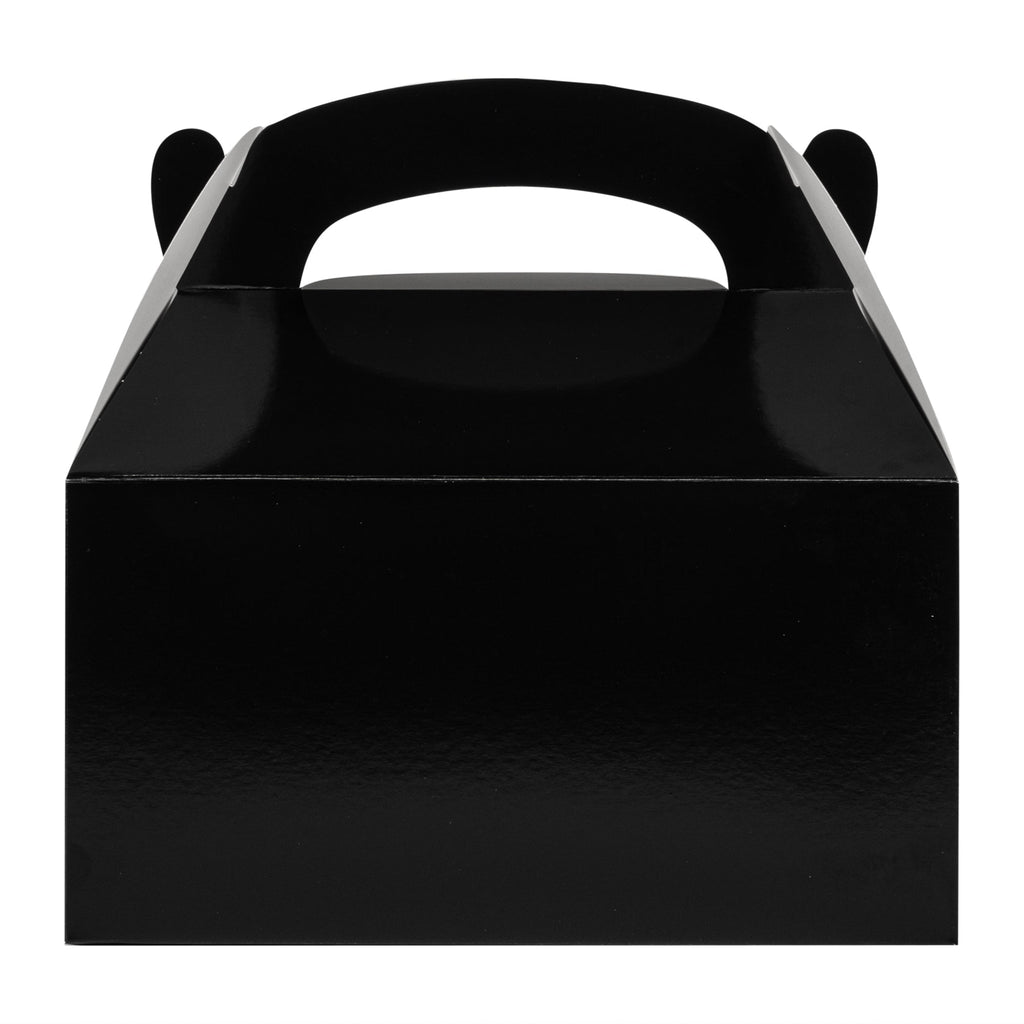 Bio Tek Black Paper Gable Box / Take Out Container - Greaseproof - 9 1/2" x 5" x 5" - 100 count box