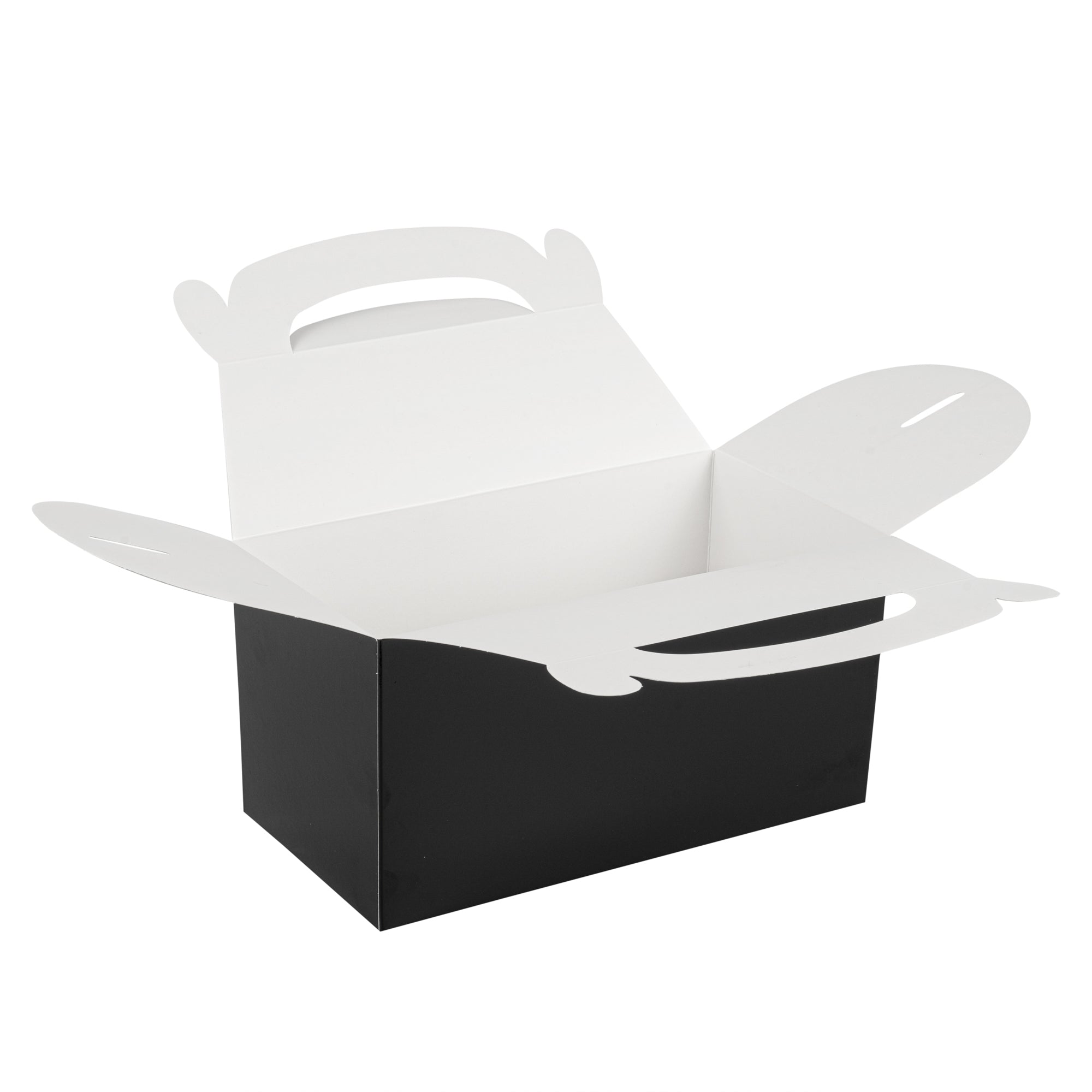 Bio Tek Black Paper Gable Box / Take Out Container - Greaseproof - 9 1/2" x 5" x 5" - 100 count box