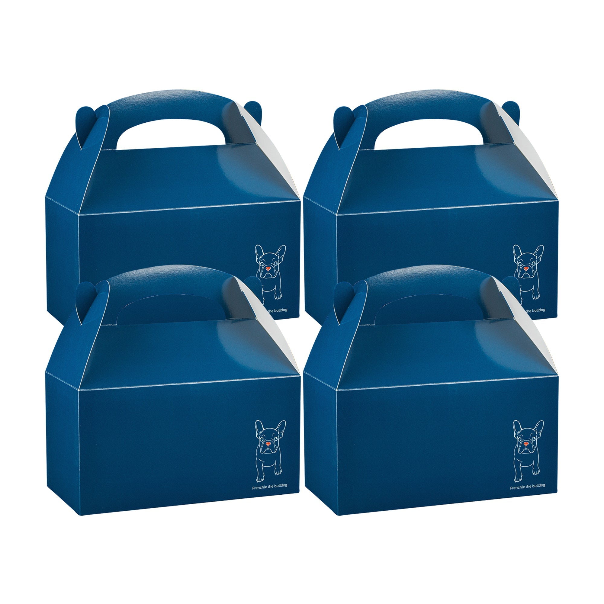 Bio Tek Frenchie Paper Gable Box / Take Out Container - Compostable - 9 1/2" x 5" x 5" - 25 count box