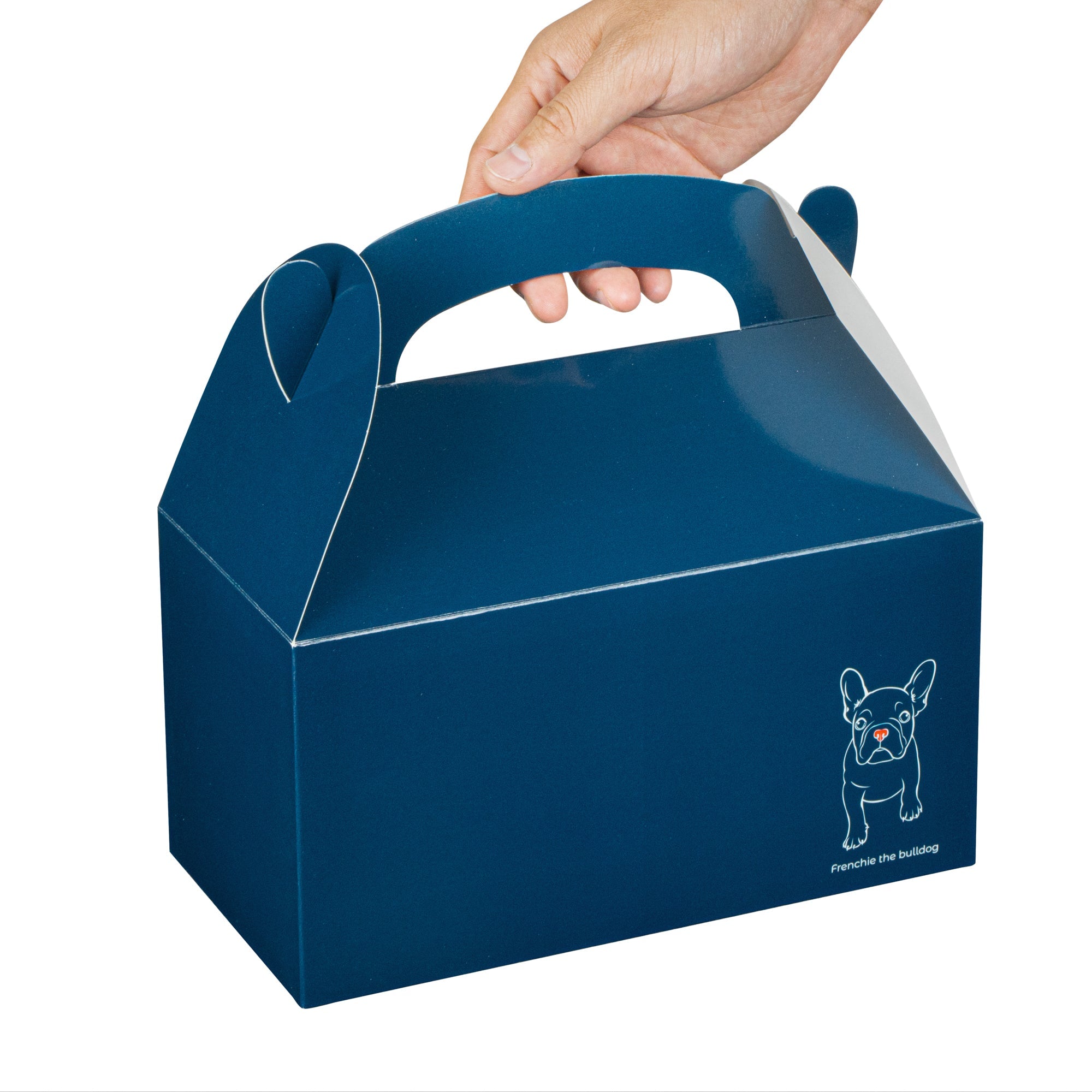 Bio Tek Frenchie Paper Gable Box / Take Out Container - Compostable - 9 1/2" x 5" x 5" - 100 count box