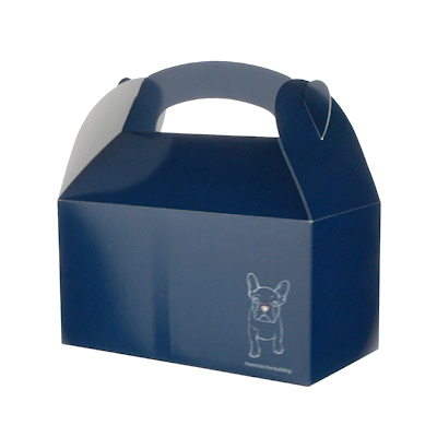 Bio Tek Frenchie Paper Gable Box / Take Out Container - Compostable - 9 1/2" x 5" x 5" - 100 count box