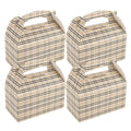Bio Tek Plaid Paper Gable Box / Take Out Container - Compostable - 9 1/2" x 5" x 5" - 25 count box