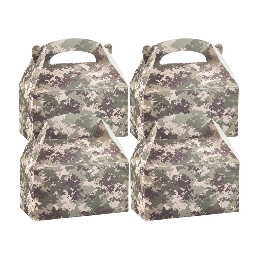 Bio Tek Camouflage Paper Gable Box / Take Out Container - Compostable - 9 1/2" x 5" x 5" - 25 count box
