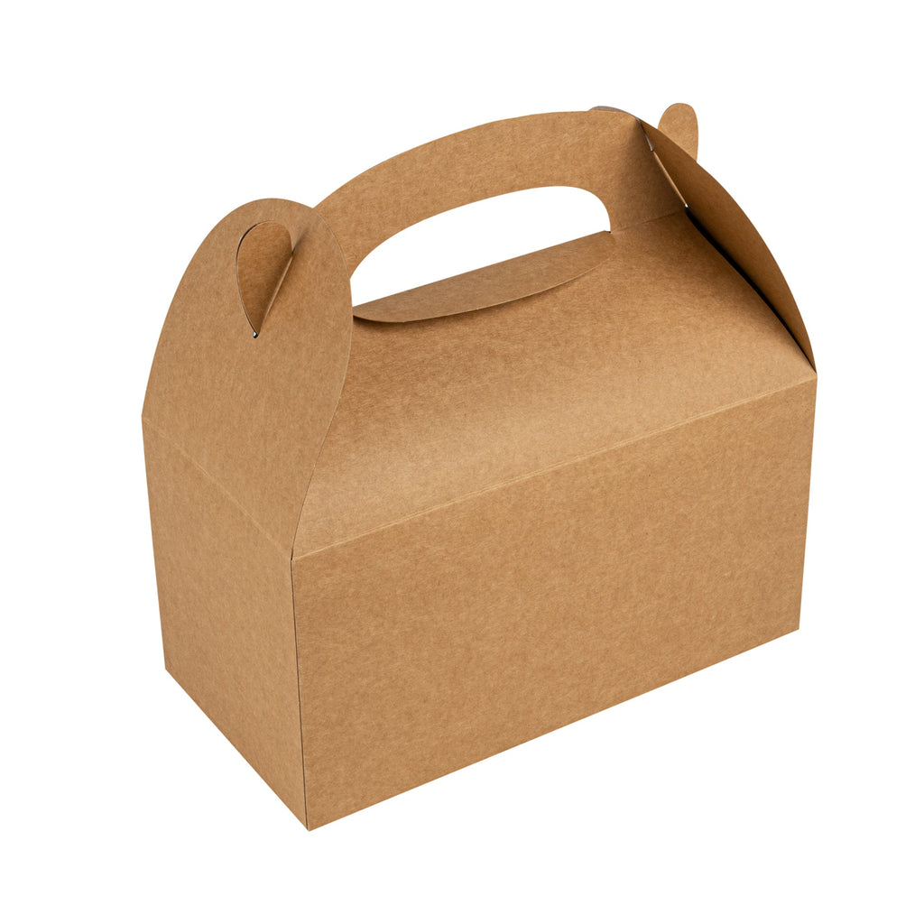 Bio Tek Kraft Paper Gable Box / Take Out Container - Greaseproof - 9 1/2" x 5" x 5" - 25 count box