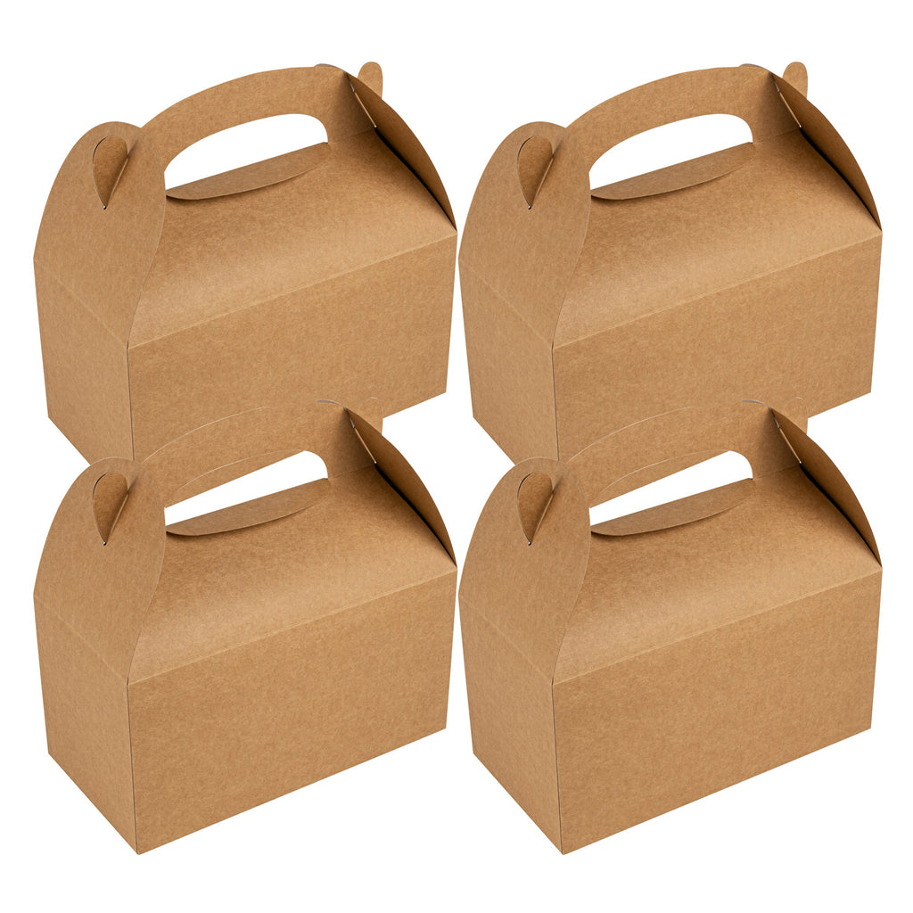 Bio Tek Kraft Paper Gable Box / Take Out Container - Greaseproof - 9 1/2" x 5" x 5" - 25 count box