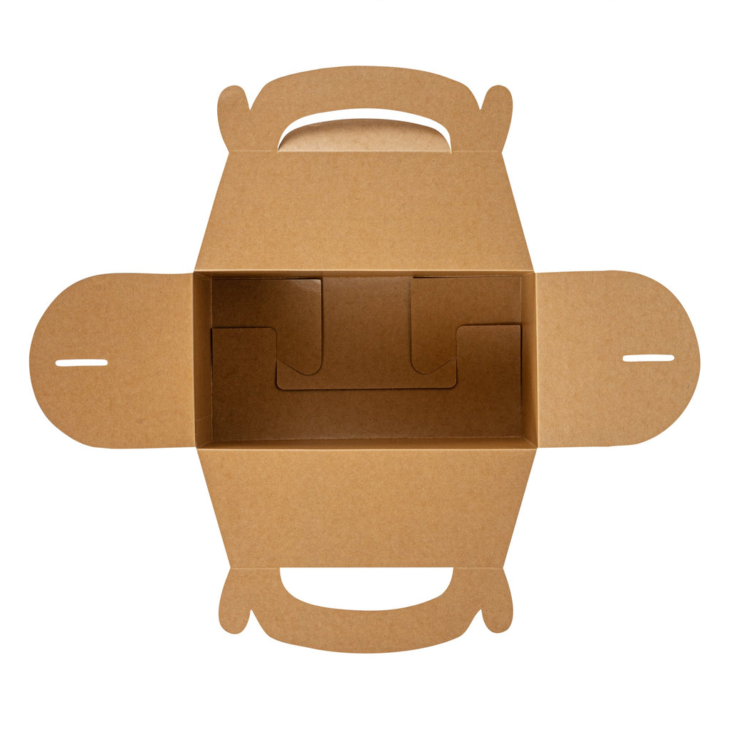 Bio Tek Kraft Paper Gable Box / Take Out Container - Greaseproof - 9 1/2" x 5" x 5" - 25 count box