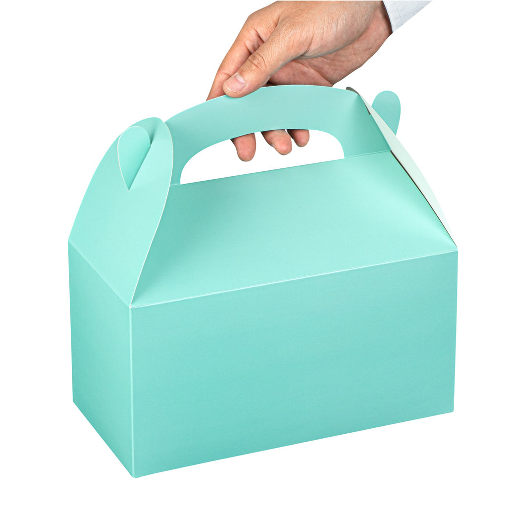 Bio Tek Turquoise Paper Gable Box / Take Out Container - Compostable - 9 1/2" x 5" x 5" - 100 count box