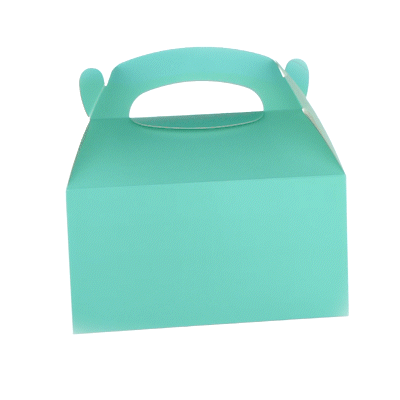 Bio Tek Turquoise Paper Gable Box / Take Out Container - Compostable - 9 1/2" x 5" x 5" - 100 count box