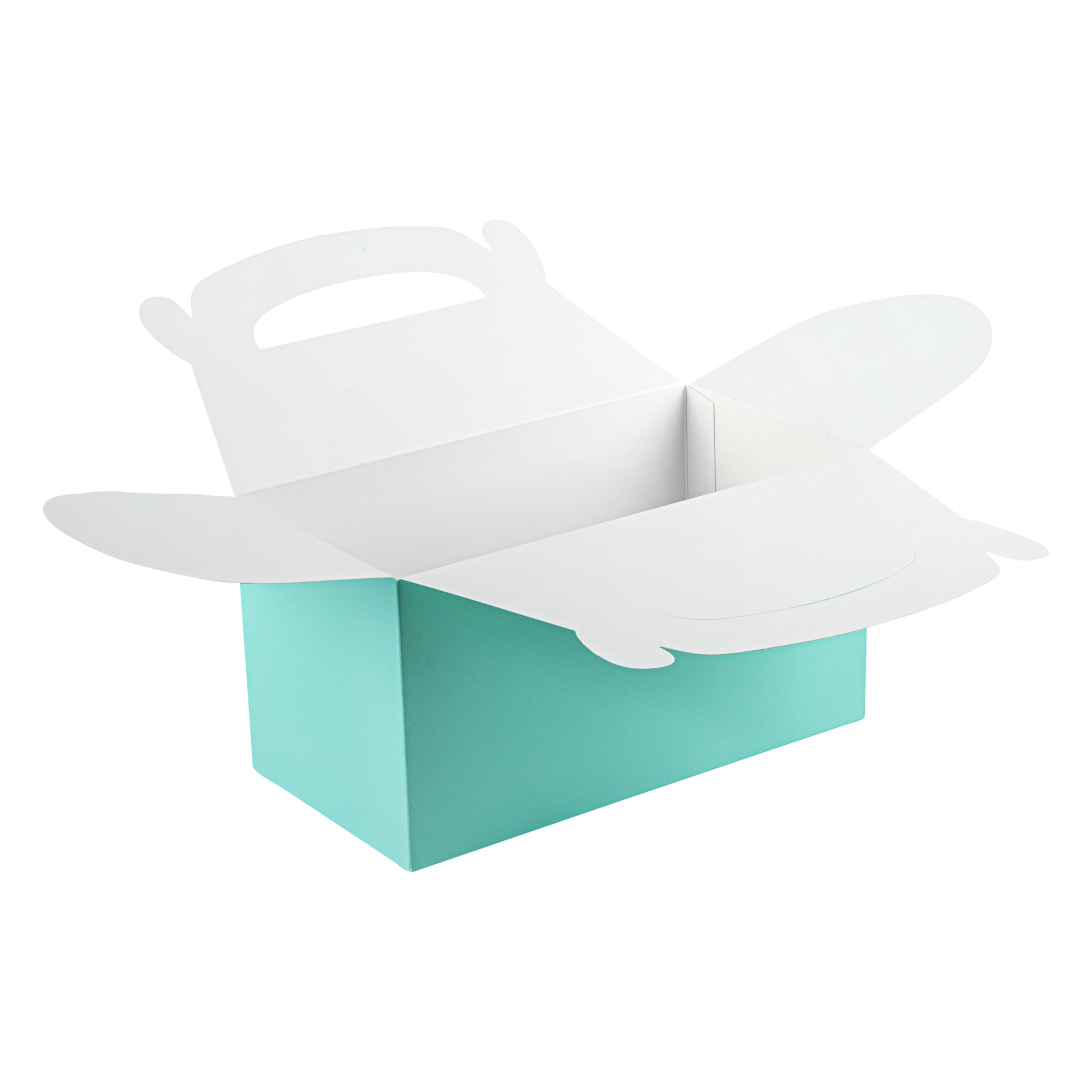 Bio Tek Turquoise Paper Gable Box / Take Out Container - Compostable - 9 1/2" x 5" x 5" - 100 count box