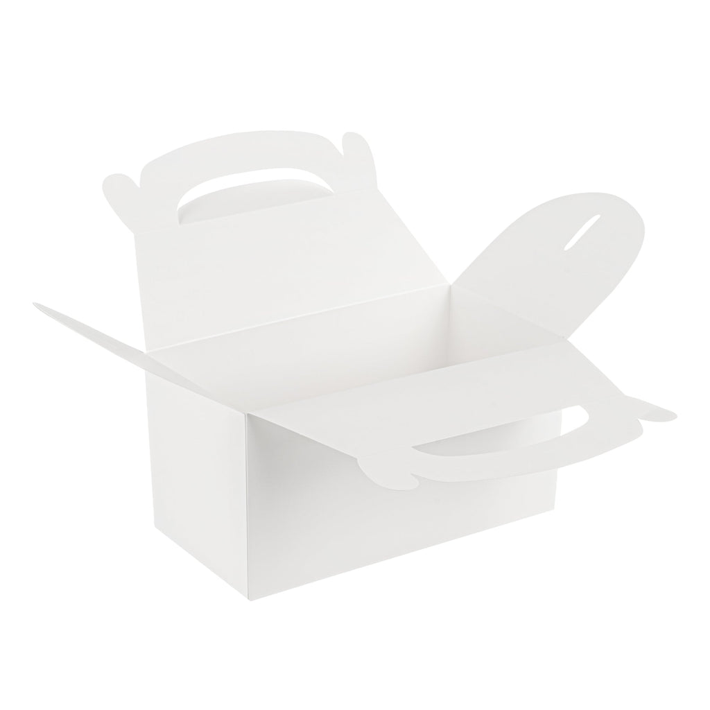 Bio Tek White Paper Gable Box / Take Out Container - Greaseproof - 9 1/2" x 5" x 5" - 25 count box