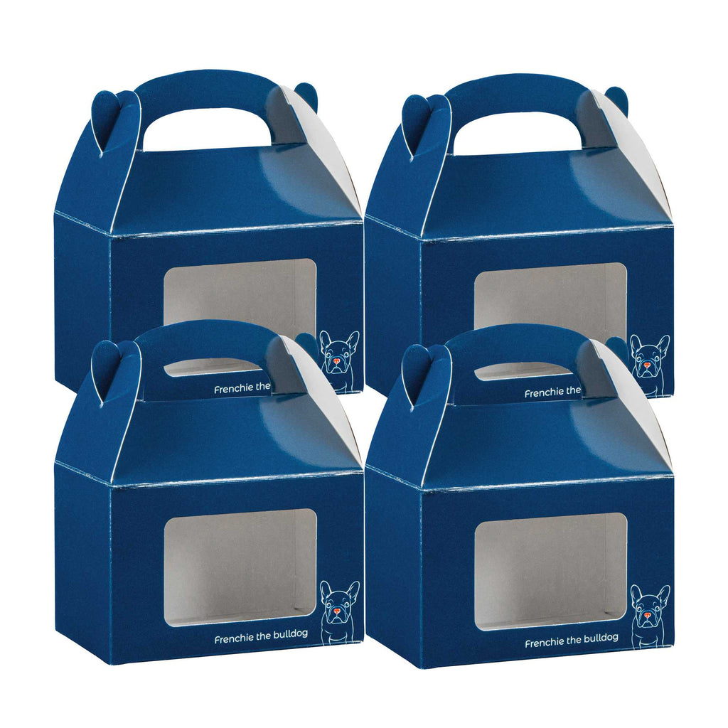 Bio Tek Frenchie Paper Gable Box / Take Out Container - with Window - 4" x 2 1/2" x 2 1/2" - 25 count box