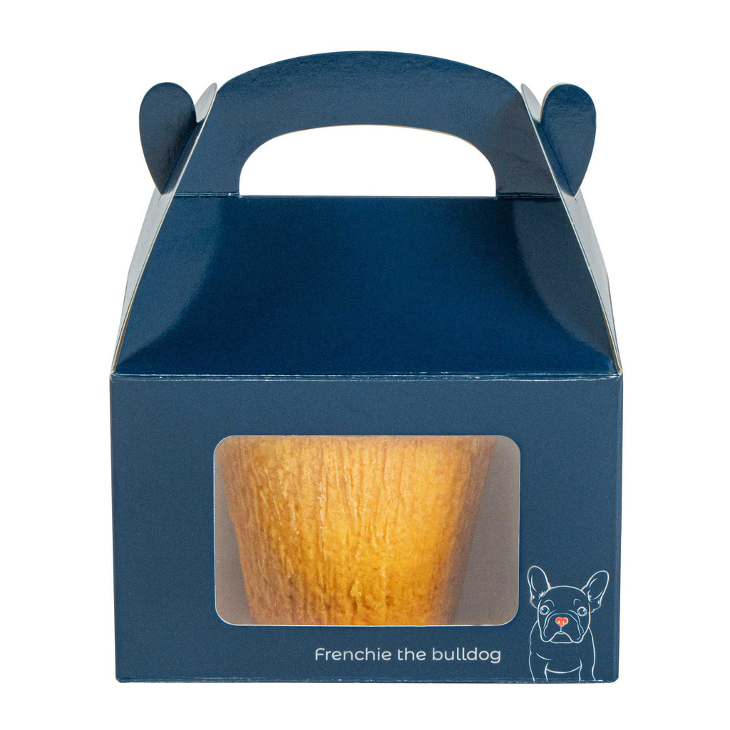 Bio Tek Frenchie Paper Gable Box / Take Out Container - with Window - 4" x 2 1/2" x 2 1/2" - 25 count box