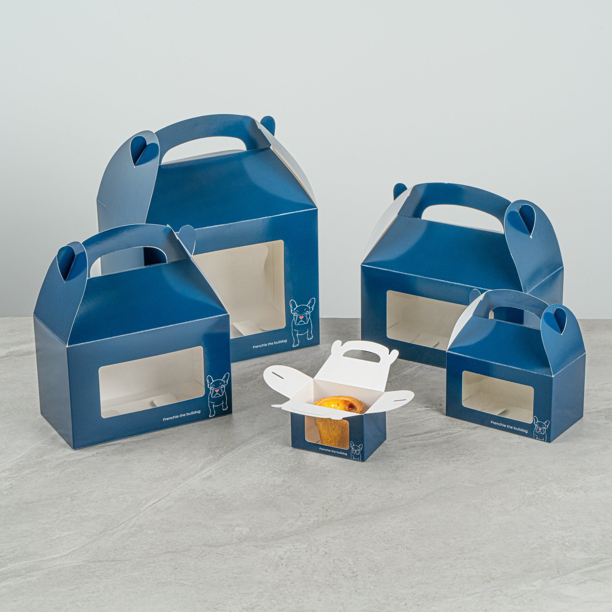 Bio Tek Frenchie Paper Gable Box / Take Out Container - with Window - 4" x 2 1/2" x 2 1/2" - 100 count box