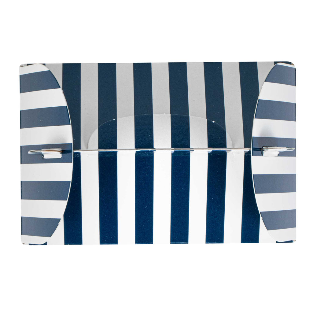 Bio Tek Blue & White Stripe Paper Gable Box / Take Out Container - with Window - 4" x 2 1/2" x 2 1/2" - 25 count box