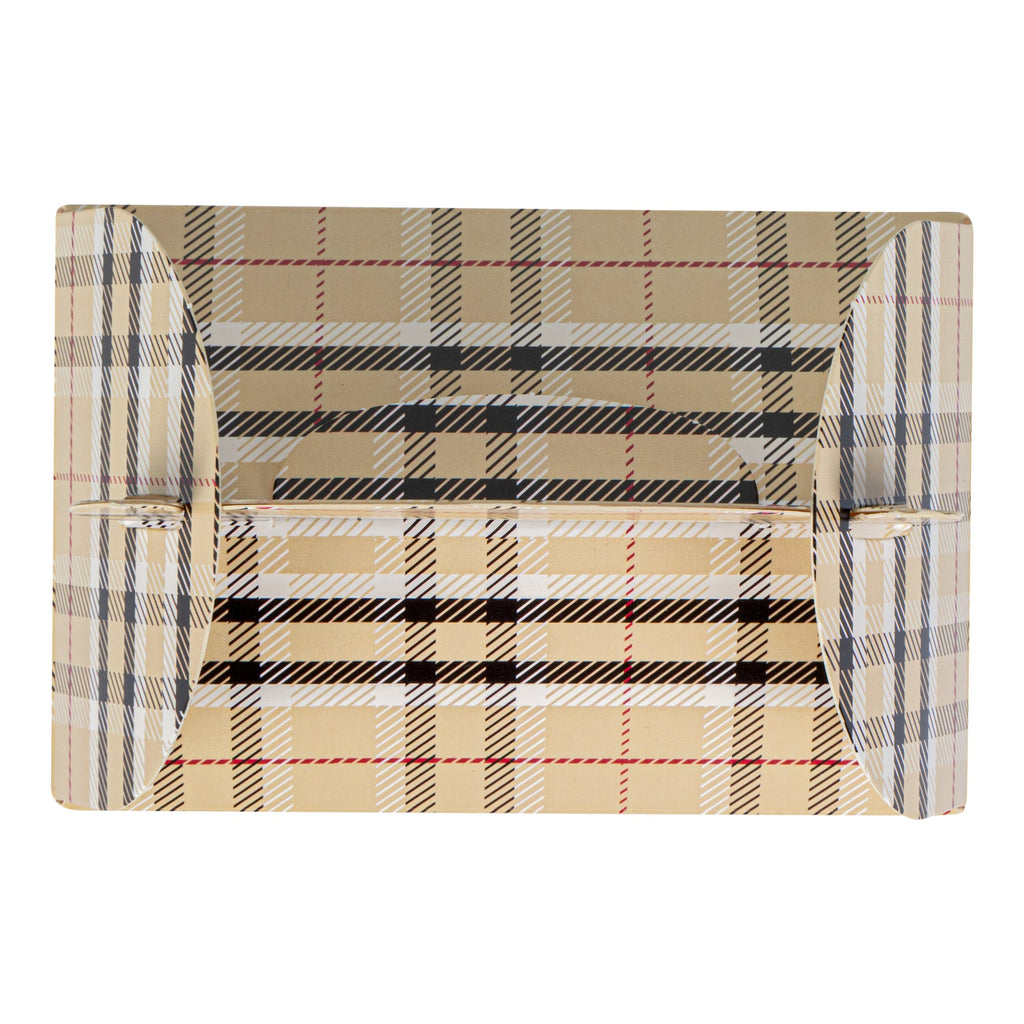 Bio Tek Plaid Paper Gable Box / Take Out Container - with Window - 4" x 2 1/2" x 2 1/2" - 100 count box