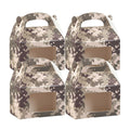 Bio Tek Camouflage Paper Gable Box / Take Out Container - with Window - 4" x 2 1/2" x 2 1/2" - 25 count box