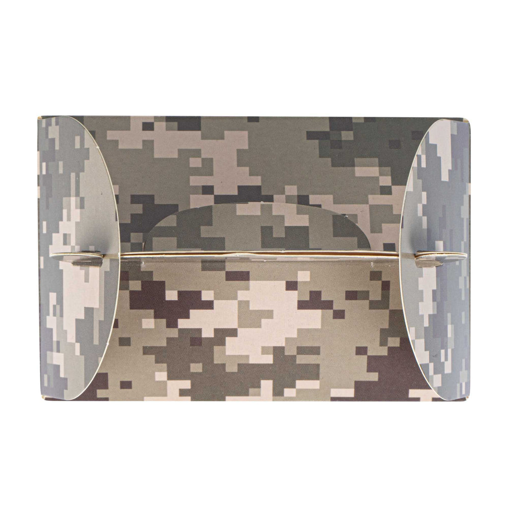 Bio Tek Camouflage Paper Gable Box / Take Out Container - with Window - 4" x 2 1/2" x 2 1/2" - 25 count box