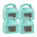 Bio Tek Turquoise Paper Gable Box / Take Out Container - with Window - 4" x 2 1/2" x 2 1/2" - 100 count box