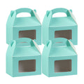 Bio Tek Turquoise Paper Gable Box / Take Out Container - with Window - 4" x 2 1/2" x 2 1/2" - 25 count box
