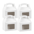 Bio Tek White Paper Gable Box / Take Out Container - Greaseproof, with Window - 4" x 2 1/2" x 2 1/2" - 100 count box