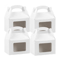 Bio Tek White Paper Gable Box / Take Out Container - Greaseproof, with Window - 4" x 2 1/2" x 2 1/2" - 25 count box
