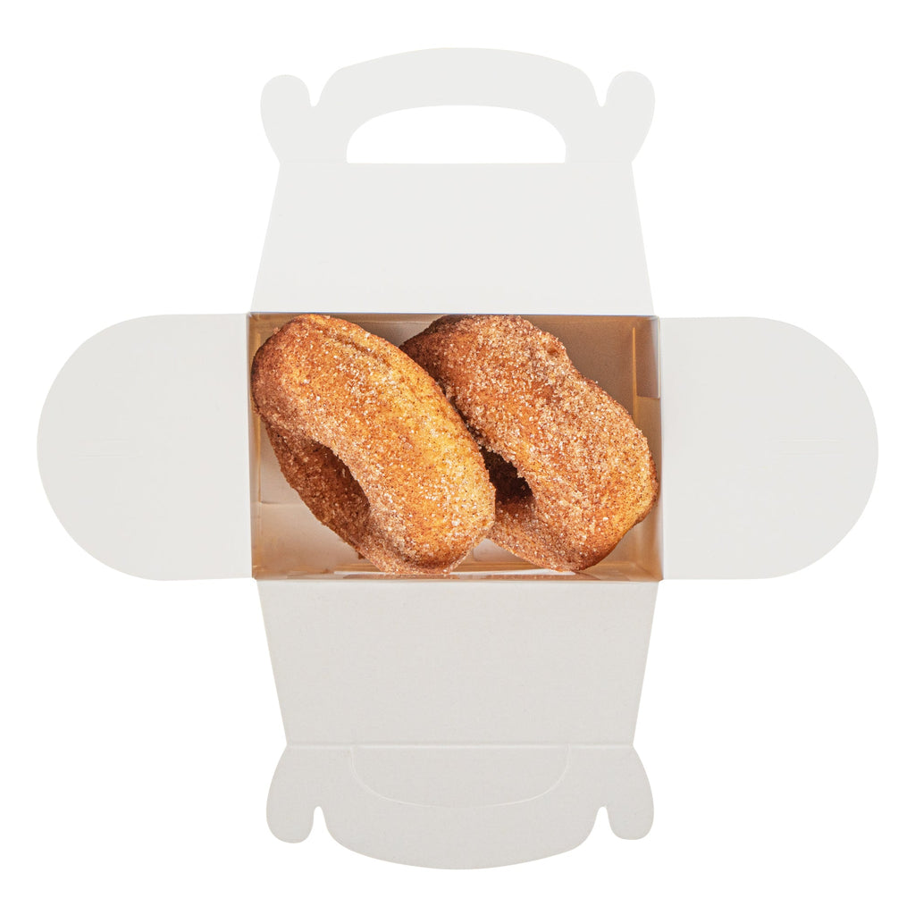 Bio Tek White Paper Gable Box / Take Out Container - Greaseproof, with Window - 4" x 2 1/2" x 2 1/2" - 100 count box