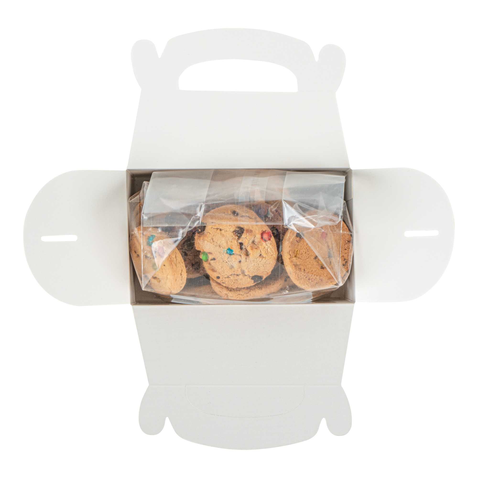 Bio Tek Black Paper Gable Box / Take Out Container - Greaseproof, with Window - 6" x 3 1/2" x 3 1/2" - 25 count box