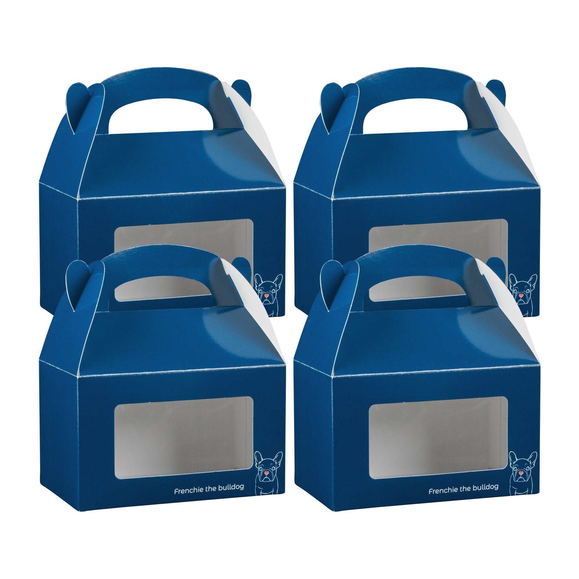 Bio Tek Frenchie Paper Gable Box / Take Out Container - with Window - 6" x 3 1/2" x 3 1/2" - 25 count box