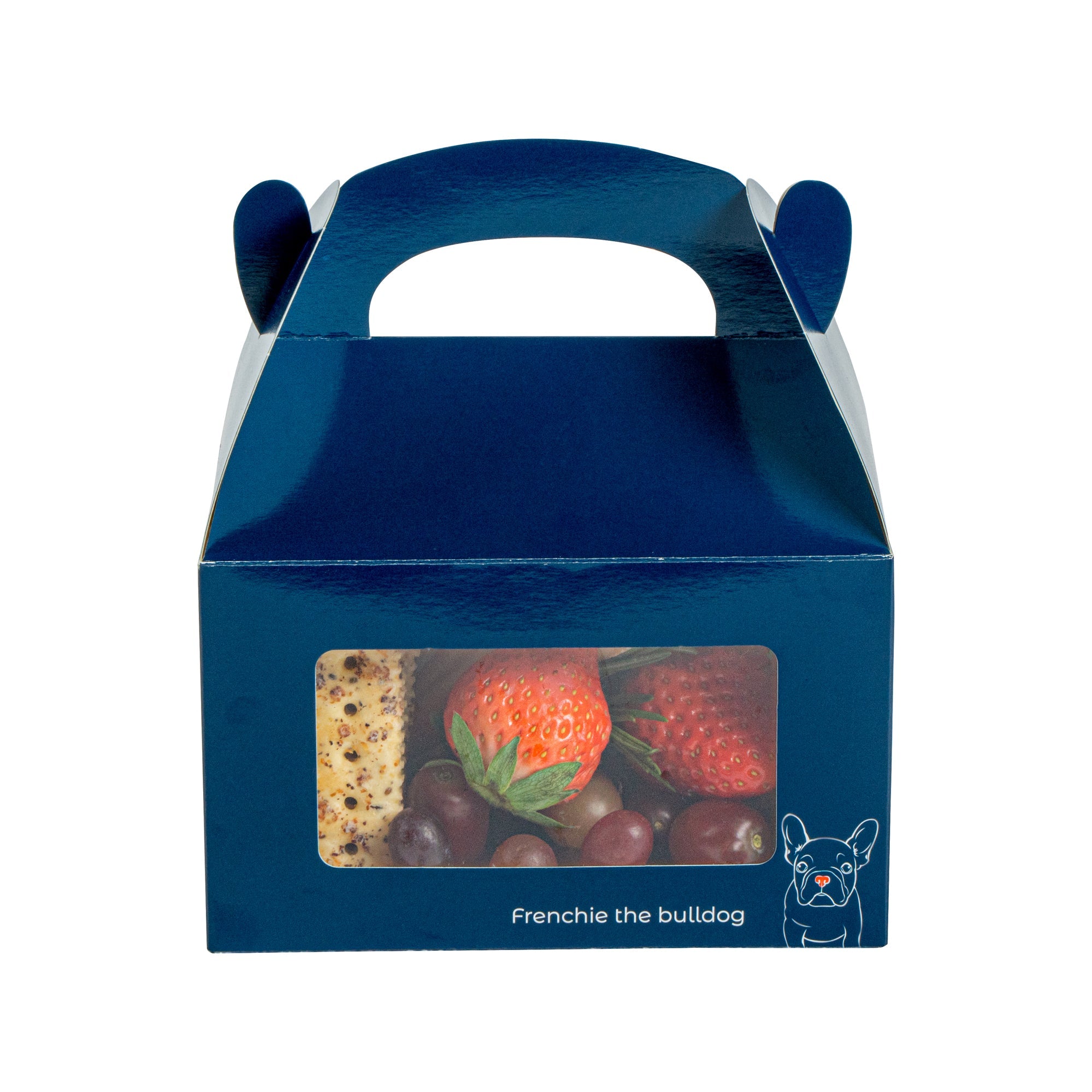 Bio Tek Frenchie Paper Gable Box / Take Out Container - with Window - 6" x 3 1/2" x 3 1/2" - 25 count box