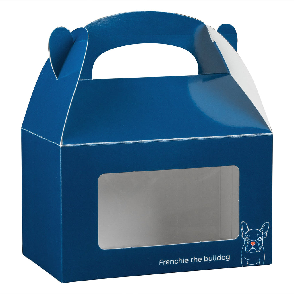 Bio Tek Frenchie Paper Gable Box / Take Out Container - with Window - 6" x 3 1/2" x 3 1/2" - 25 count box